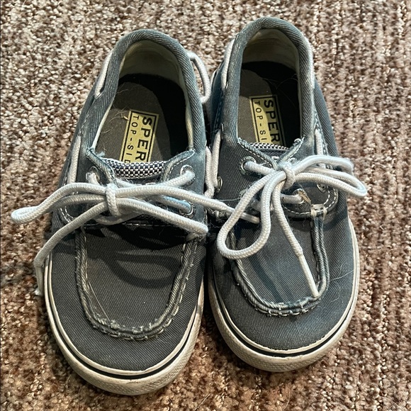 Sperry Top Sider Kids Gray Canvas Sneakers - Picture 1 of 4